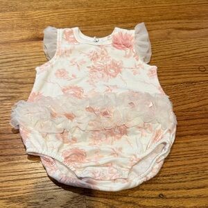 Floral Pink Ruffled Kids Bodysuit